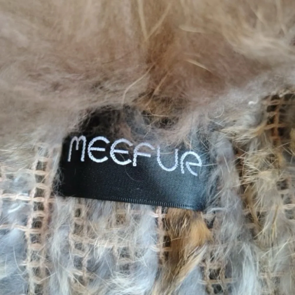 Meefur Rabbit Raccoon Hair Fur Vest Womens L Brown Long Fringe Twilight Victoria - Picture 8 of 15
